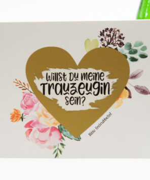 freigerubbeltes Rubbellos für die Trauzeugin