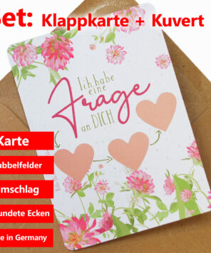 Ein komplettes Set: exklusive Rubbelkarte inklusive Briefumschlag