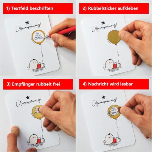 RB UeN4 Anleitung DIY-Rubbelkarte Bär mit Luftballon
