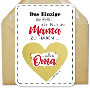 Schwanger? Mit dieser stylishen Rubbelkarte teilst Du Deiner Mama mit, dass sie Oma wird.