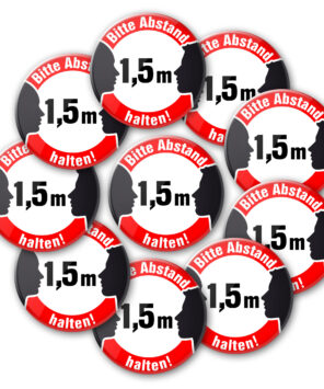 abstand halten 4 10 buttons NEU! Bitte 1,5 m Abstand halten!-Button