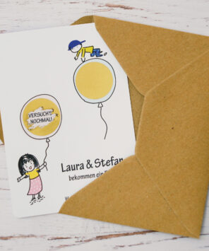 Rubbelkarte mit zwei Rubbelfeldern Junge oder Mädchen