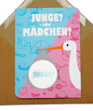 Rubbelkarte JM3 Storch Junge oder Mädchen