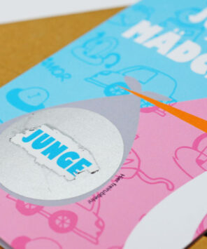 Rubbel-Karte Baby Geschlecht Junge RUbbellack im Detail