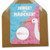 Scratchcard Storch Baby im Schnabel für Mädchen
