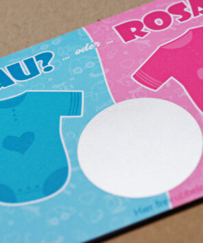 Baby Rubbelkarte Scratchcard mit Rubbelfeld