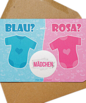 Rubbelkarte Baby Junge oder Mädchen