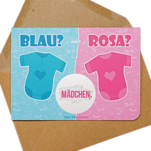 Rubbelkarte Baby Junge oder Mädchen