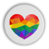 LGBT Reflektor Rainbow Herz Button