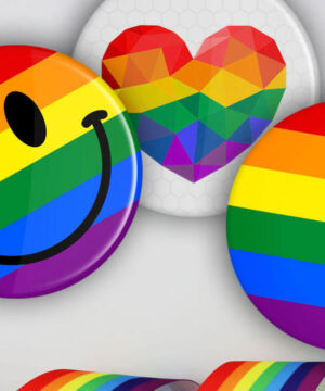 LGBT+ Regenbogen Buttons