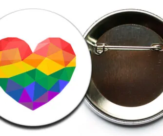 LGBT herz button sicherheitsnadel Regenbogen Herz Button