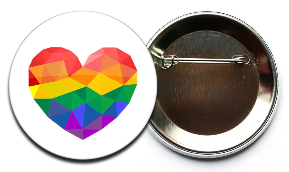 Regenbogen Herz Button – Bild 2