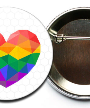LGBT herz reflektor button sicherheitsnadel Regenbogen Herz Reflektor