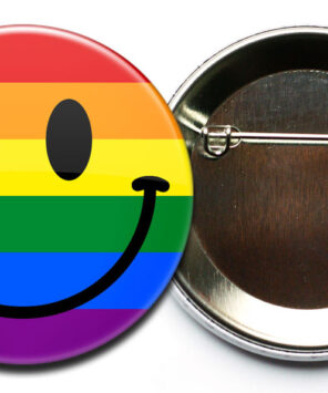 LGBT smilie button sicherheitsnadel LGBT Smiley Regenbogen Button