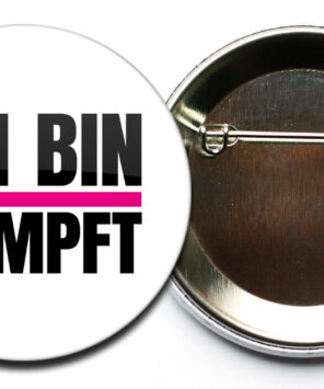 Ich bin geimpft-Ansteckbutton mit Sicherheitsnadel