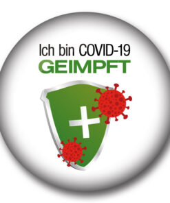 Covid-19 ich bin geimpft Ansteckbuttons