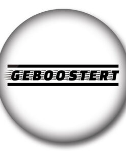 Button geboostert Zeichen Corona