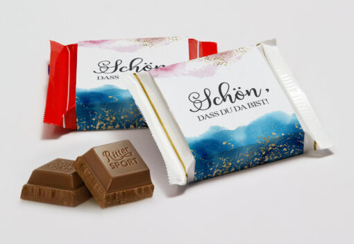 Ritter Sport Mini mit Banderole Blue Pink Wrapper