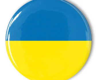 Ukraine Button blau gelb