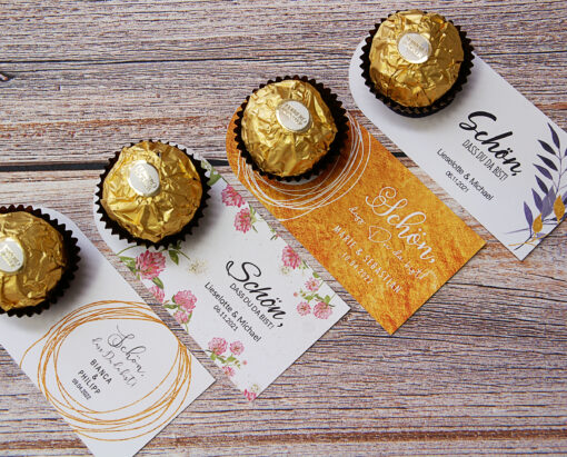 4 Modelle Pralinenkarten als DIY Gastgeschenk als
