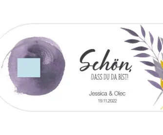 süßes Geschenk für die Gäste: personalisierter Pralinenaufleger Violet Dream