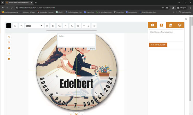 Name des Gastes eintragen