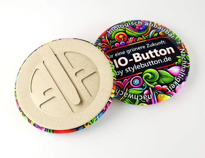 Biobutton mit Clip-Verschluss