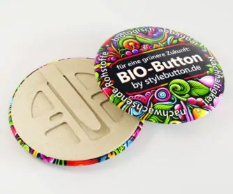 Bio Button Clip weiss Bio-Buttons mit Clip