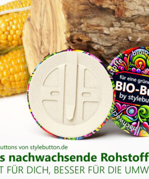 plastikfrei, nachwachsende Rohstoffe: Bio-Buttons