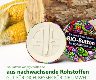 plastikfrei, nachwachsende Rohstoffe: Bio-Buttons