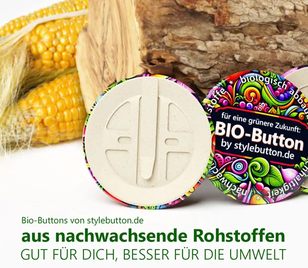 plastikfrei, nachwachsende Rohstoffe: Bio-Buttons