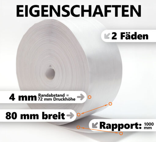 Nassklebeband fadenverstärkt 80 mm Eigenschaften