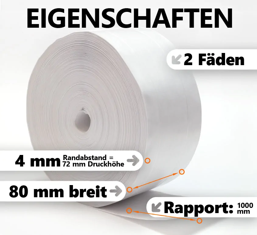 Nassklebeband fadenverstärkt 80 mm Eigenschaften