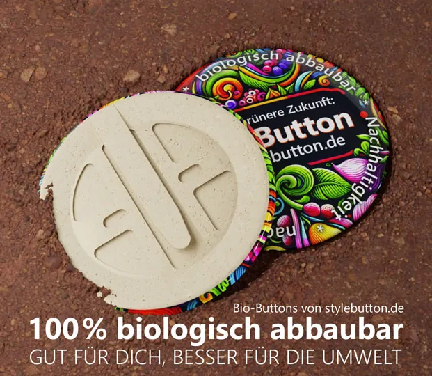 100% biologisch abbaubarer Werbeartikel: Bio-Buttons