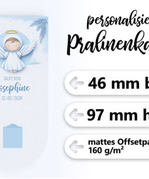 Details Taufkarte mit Praline