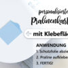 Details Taufkarte mit Praline