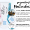 Ganz individuell: die Pralinenkarte Blue-Pink wird personalisiert