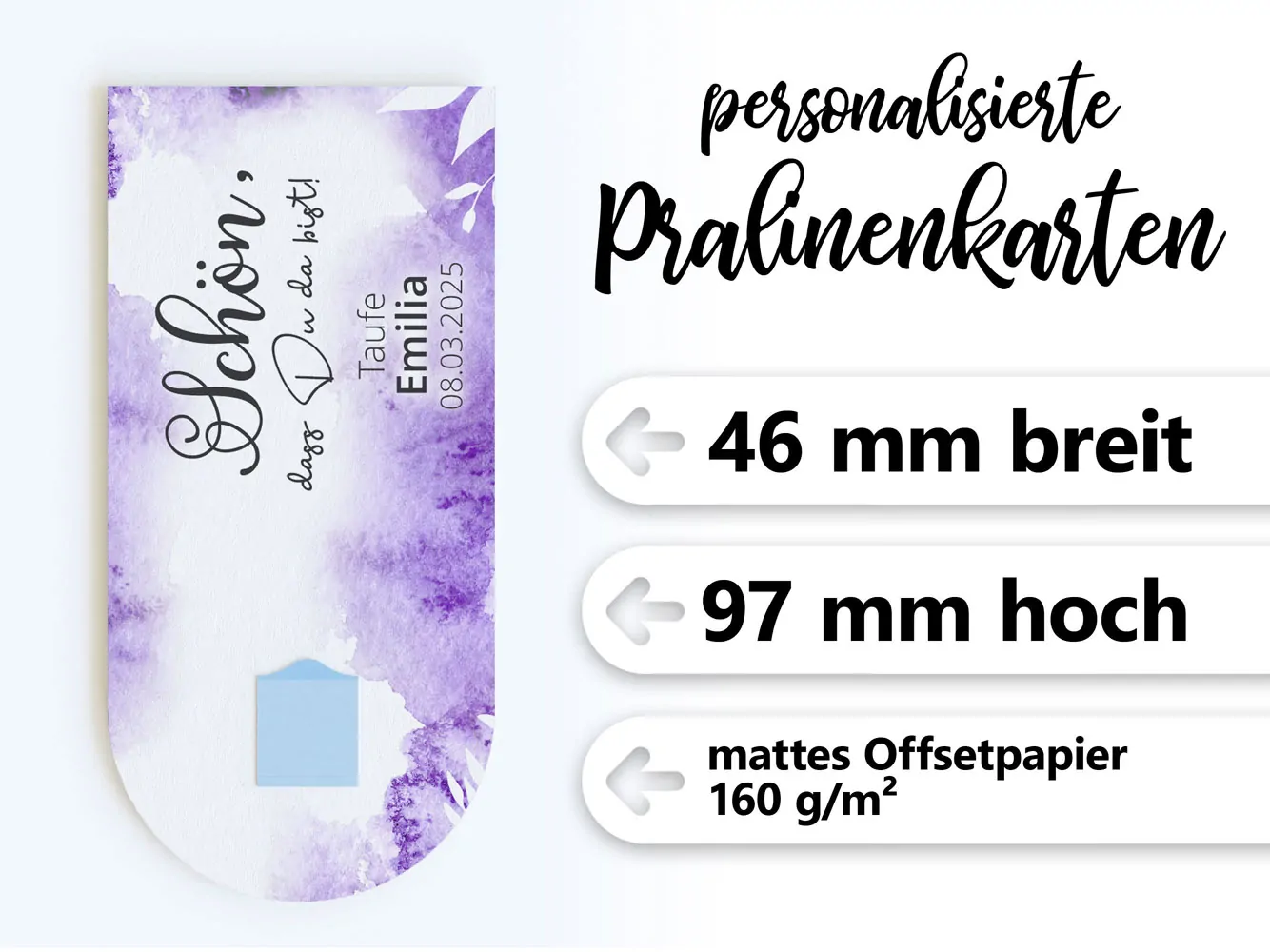 Detail Pralinenkarte "Gentle Purple"