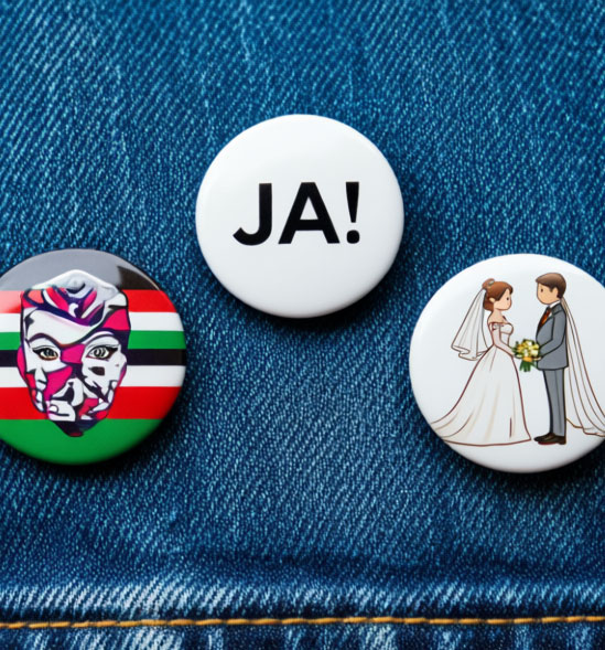 3 Buttons inklusive Aufdruck