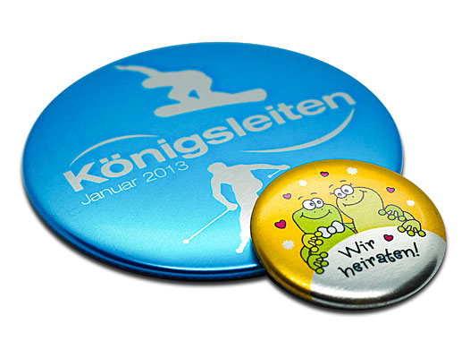 Buttons in der Druckqualität "Metallic"