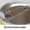 Sicherheitsnadel eines 56-mm Button