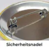 Sicherheitsnadel eines 56-mm Button