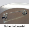 Sicherheitsnadel eines 76-mm Button