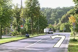 Anfahrt von Dresden Richtung Freital: vor dem Tunnel links abbiegen